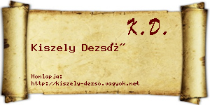 Kiszely Dezső névjegykártya